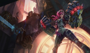 Vi is a jungling champion who uses her giant mechanical fists (and justice) to crush her foes.